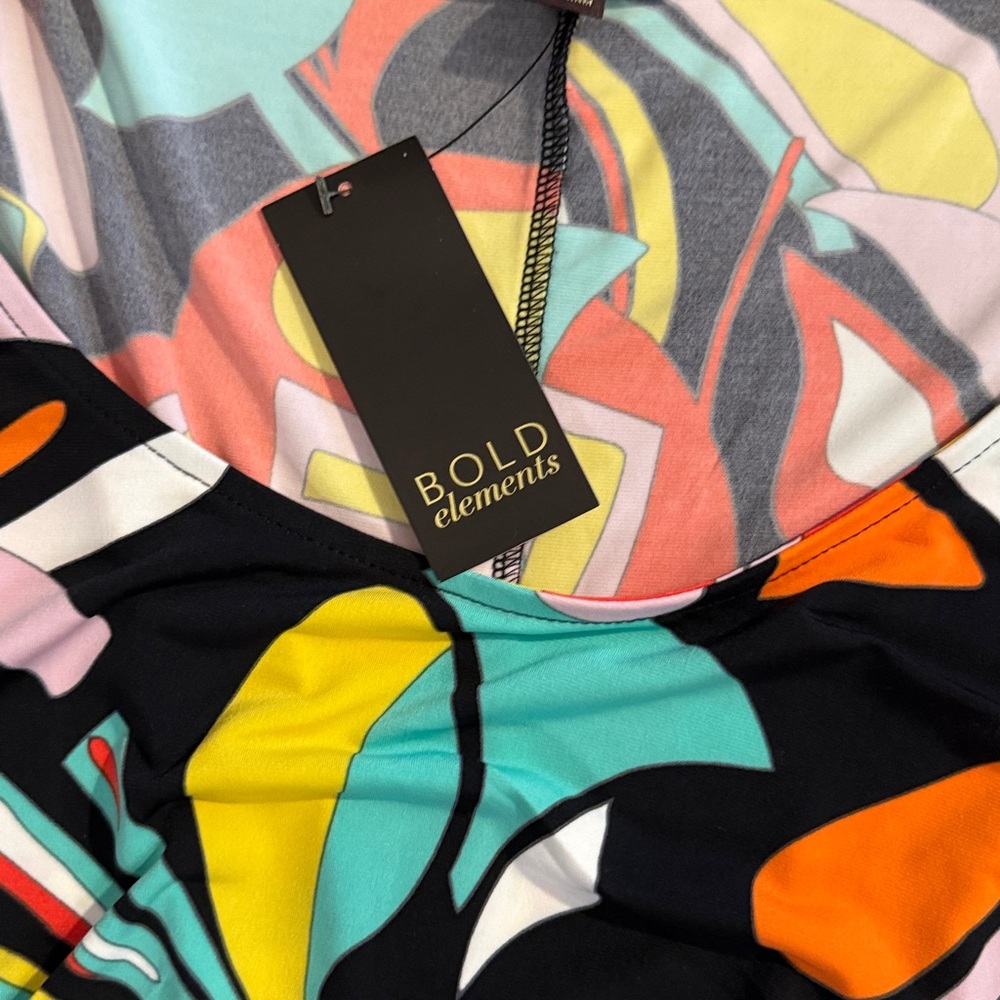 BOLD elements Multicolor Swirl Dress size large - Picture 8 of 11